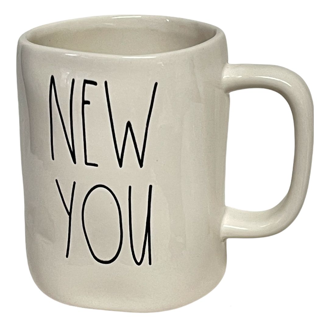 Rae Dunn White NEW YOU Ceramic Mug with Black LL Name Letter Tea Mug