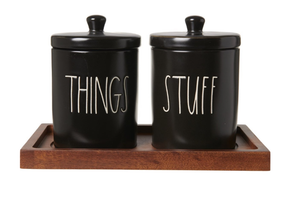Rae Dunn Things & Stuff Jars and tray