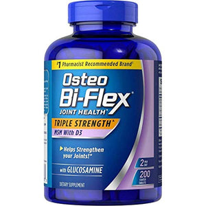 Osteo Bi Osteo Bi Flex Supplement Glucosmine 1500 Mg MSM Vitamin D 1000IU, 200Count