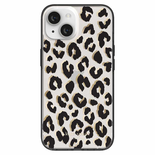 Kate Spade Protective Hardshell Case iPhone 14/13 City Leopard Black/ Foil/Clear