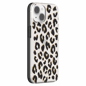 Kate Spade Protective Hardshell Case iPhone 14/13 City Leopard Black/ Foil/Clear