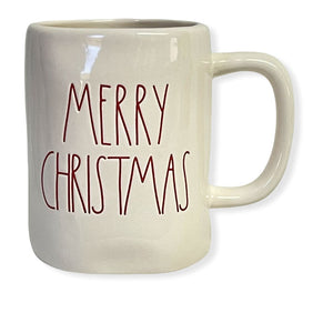 Rae Dunn MERRY CHRISTMAS LL Christmas Holiday White Coffee Tea Mug