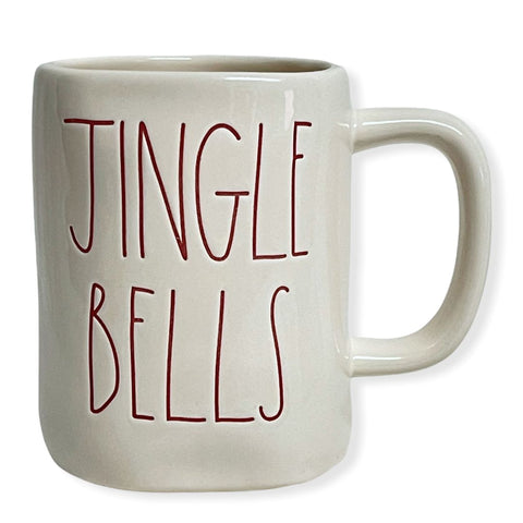 Rae Dunn White JINGLE BELLS LL Ceramic Coffee Mug