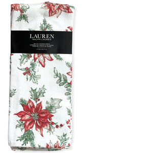 Lauren by Ralph Lauren Christmas Floral Pine 17"x28" Set of 2 Kitchen Towels