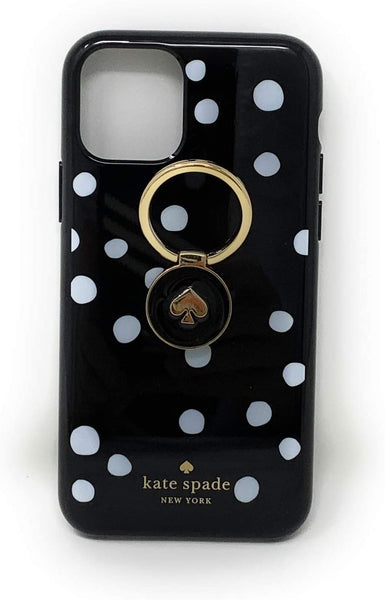 Kate Spade New York Ring Stand Polka Dots Resin iPhone 11 Pro Case, Black