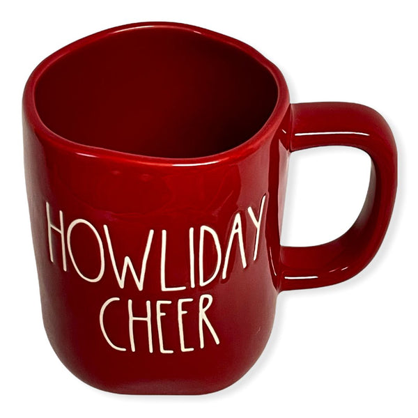 Rae Dunn Red HOWLIDAY CHEER Mug for Christmas with White LL Letter Tea Mug
