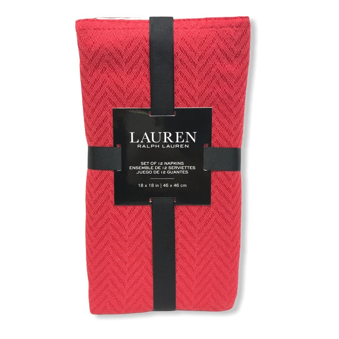 Lauren Ralph Lauren Red Set of 12 Napkins 18 x18