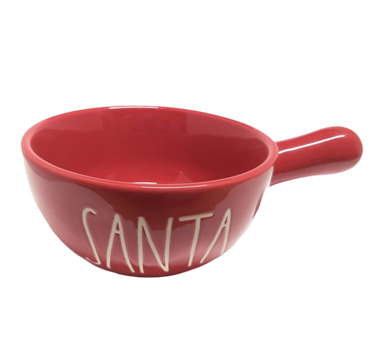 Rae Dunn by Magenta Red Soup Bowl with handle Santa