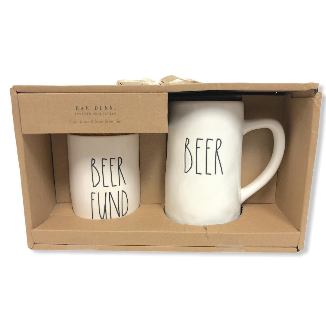 Rae Dunn by Magenta Beer Stein And Beer Fund Cellar Gift Set