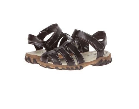 Cole Haan sandals kids Conner Fisherman dark brown size 6