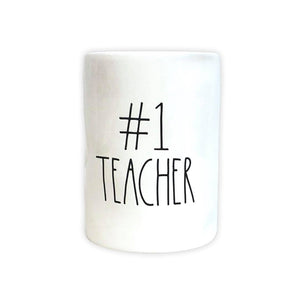 Rae Dunn #1 TEACHER LL Font Richly Scented Candle Sweet Apple Size 11.4oz