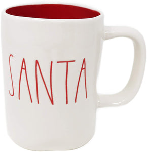 Rae Dunn White SANTA Mug for Christmas with Red LL Letter Tea Mug