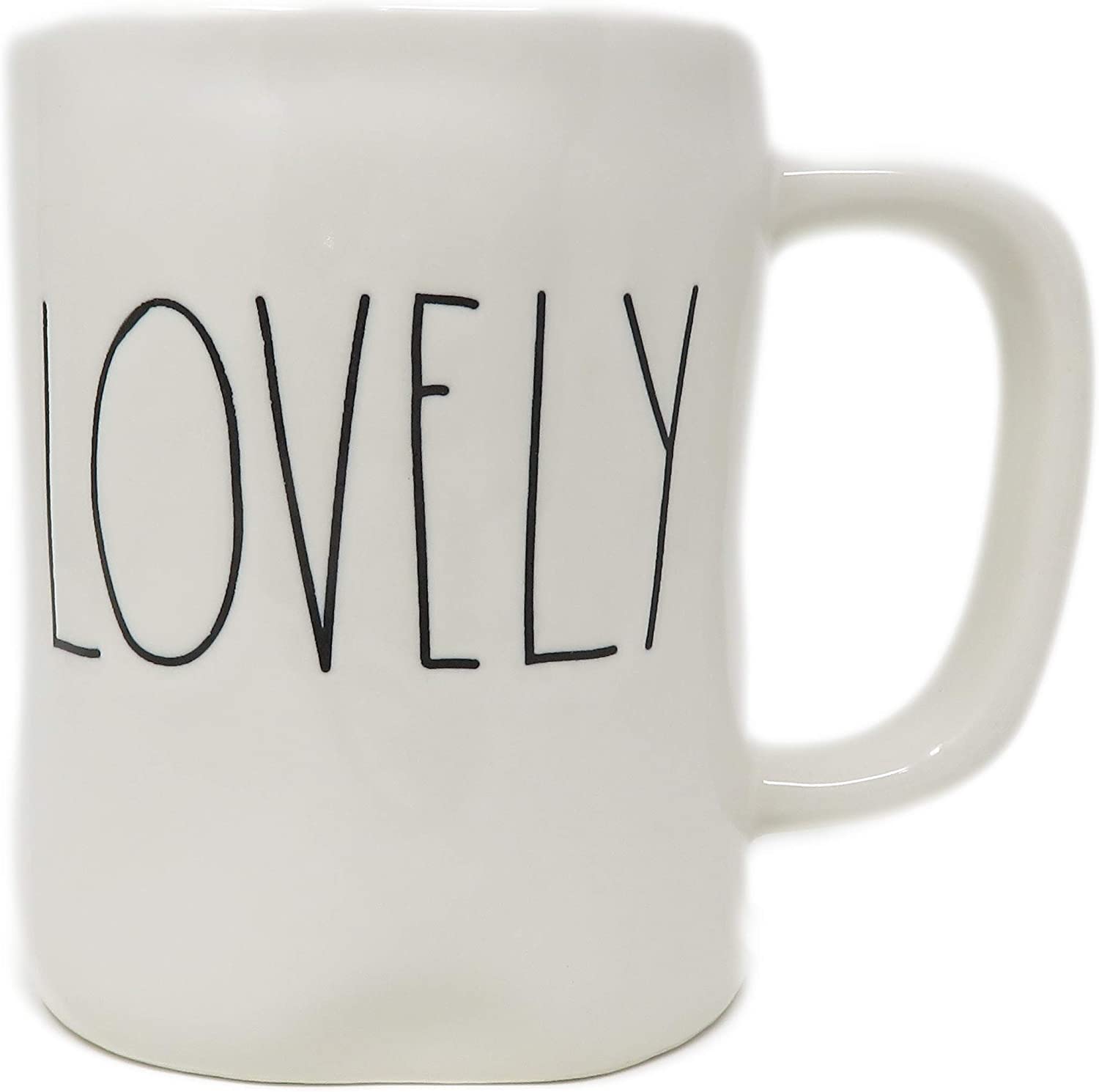 Rae Dunn By Magenta White LOVELY Ceramic Mug with Black LL Name Letter Tea Mug