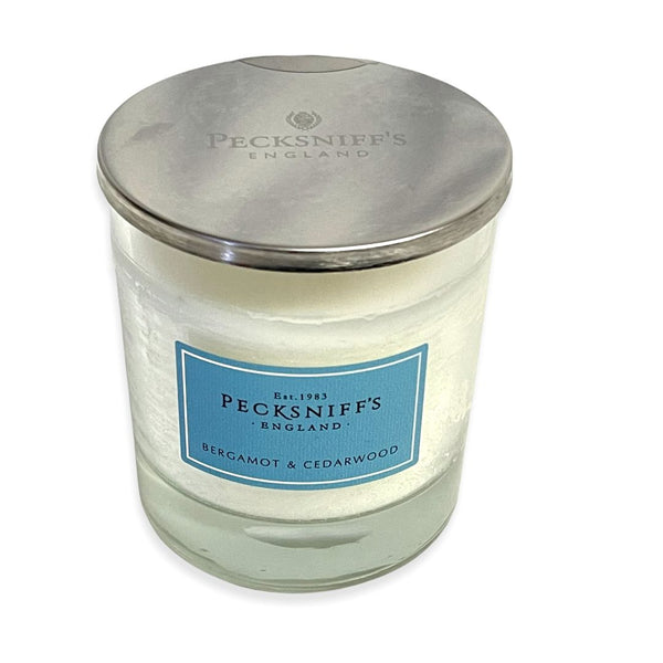 Pecksniff's Bergamot & CedarWood Candle 5.29 Oz. In Glass With Lid From England