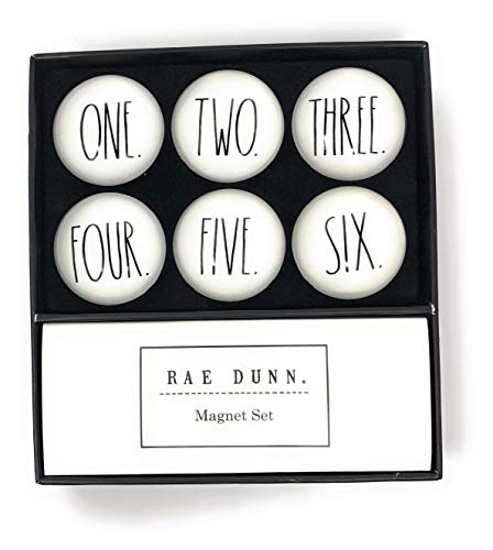 Rae Dunn 6 Glass Dome Magnet Set (One, Two, Three, Four, Five, Six)