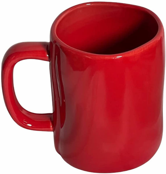 Rae Dunn SWEET HOLIDAY WISHES Red Ceramic Mug with White LL Letter 16oz