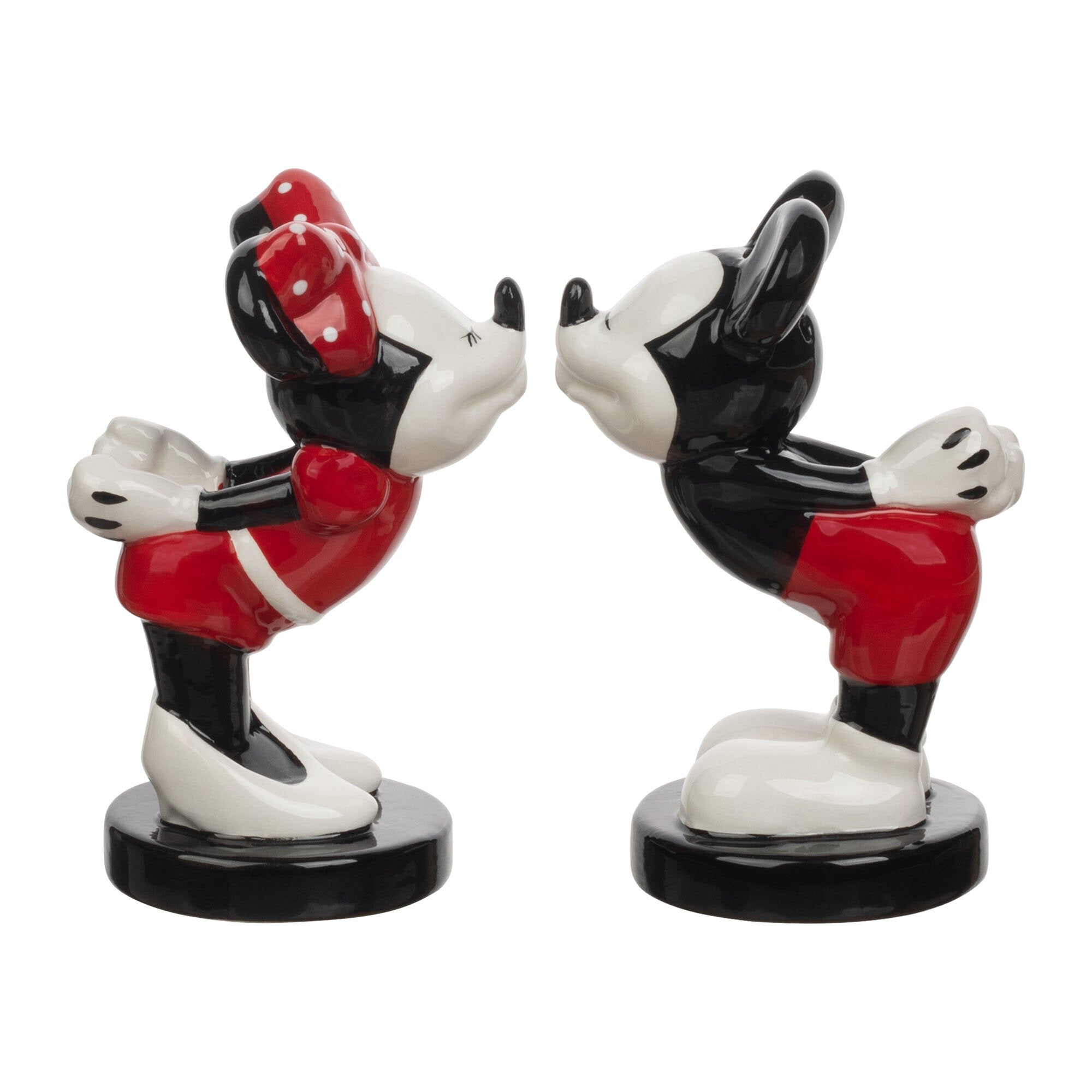 Disney Mickey and Minnie Kissing Salt and Pepper Shaker Set Red/White/Black