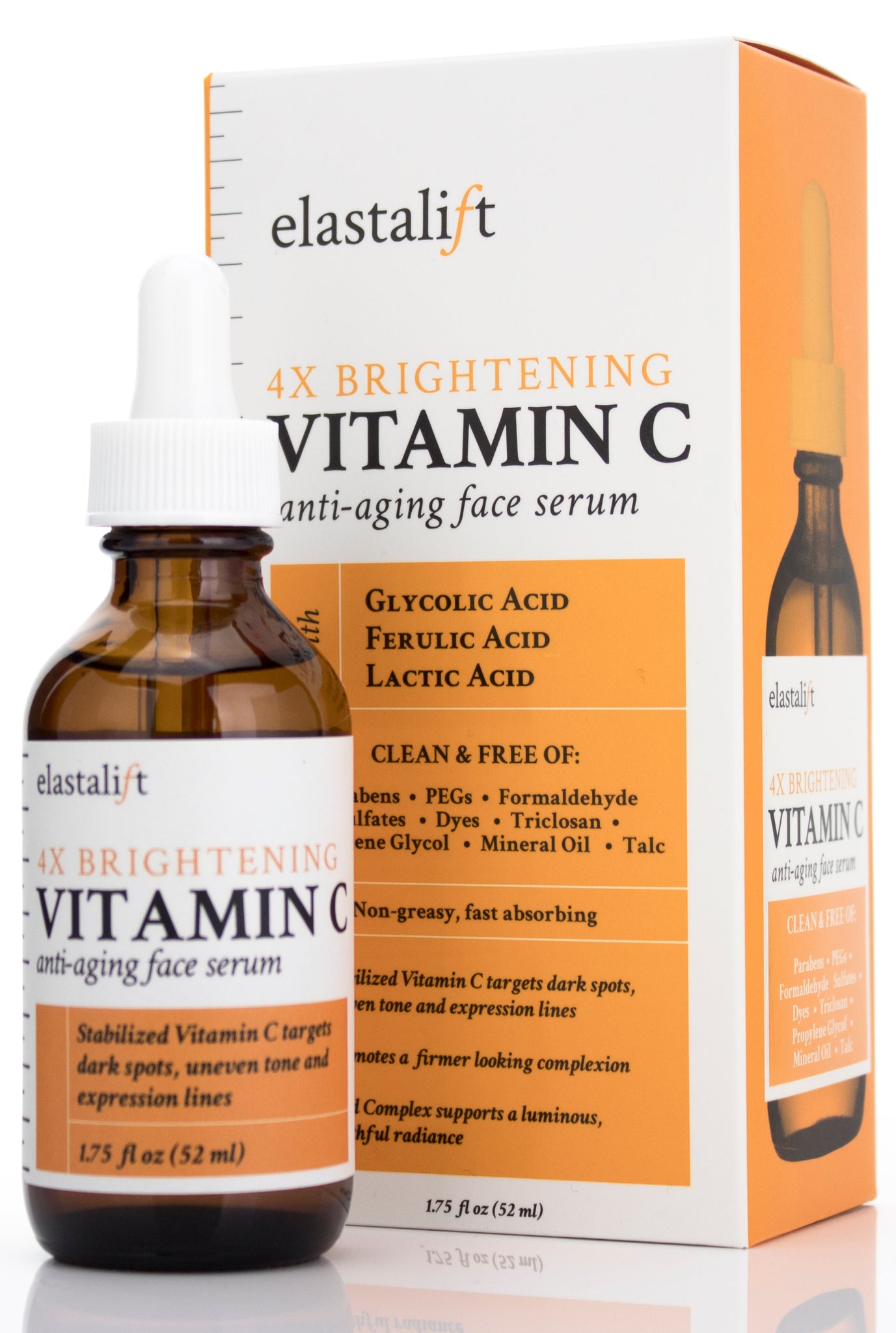 Elastalift Vitamin C Serum for Age Spots, Wrinkles, & Expression Lines. Anti-Aging Serum with Vitamin C Brightens Skin. 1.8 Fl Oz