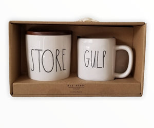 Rae Dunn Store Container and Gulp Mug set