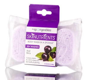 Spongeables Skin Nutrients Body Wash In A Sponge - Acai Berry