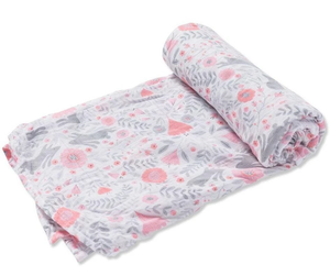 Angel Dear Luxurious Soft Swaddle Baby Blanket, Bunny Damask, Large 47 x 47"