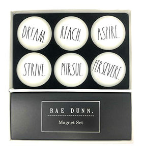 Rae Dunn Refrigerator Magnets (6) Dream, Reach, Aspire, Strive, Pursue, Persevere