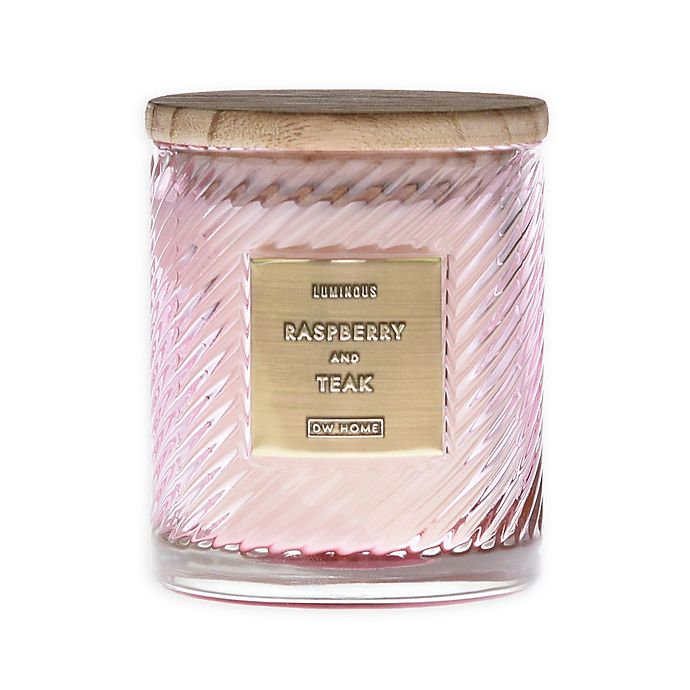 DW Home Raspberry & Teak 10 oz. Scented Spiral Candle in Pink