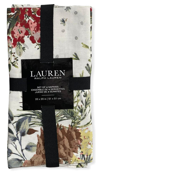 Lauren by Ralph Lauren Set of 4 Napkins Floral Pine Print