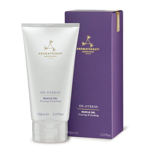 Aromatherapy Associates De-Stress Muscle Gel 5.07oz. Cools inflamed muscles before imparting a deep, comforting warmth infused with Black Pepper and warming Ginger essential oils.
