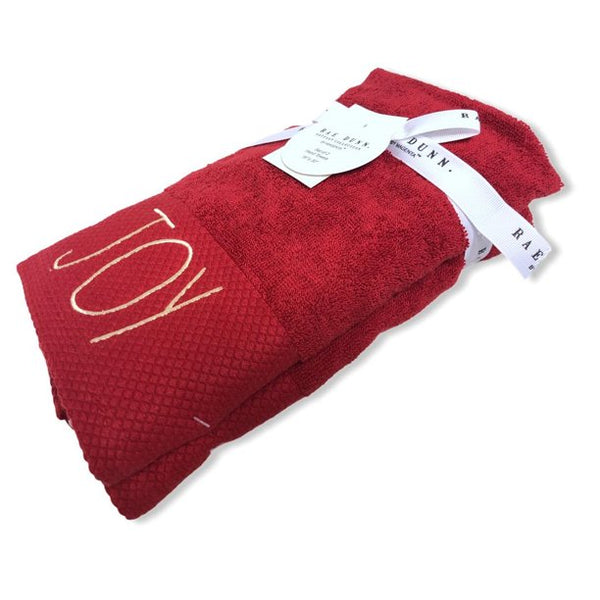 Rae Dunn Hand Towels Red Set of 2 - JOY LL Gold 16'x 30'