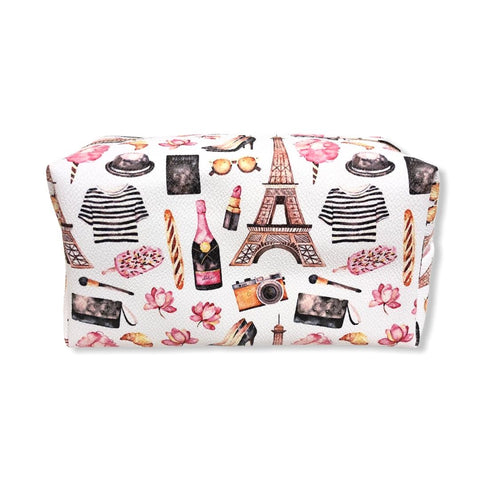 Imoshion White Cosmetic Travel Organizer Bag, Tote | 8.5" X 4.5" X 5"