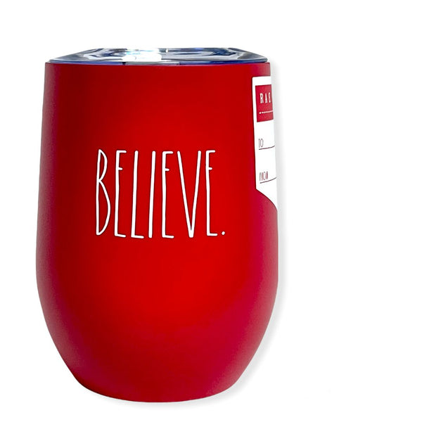 Rae Dunn By Magenta BELIEVE LL Insulated Stainless Steel Tumbler 12 Ounce