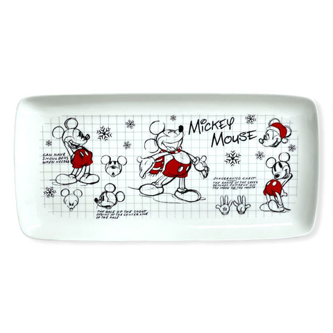 Disney Sketch Rectangular Ceramic Platter - 13" x 6-1/2" Christmas Holiday Gift