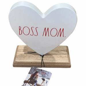 Rae Dunn BOSS MOM Heart Sign