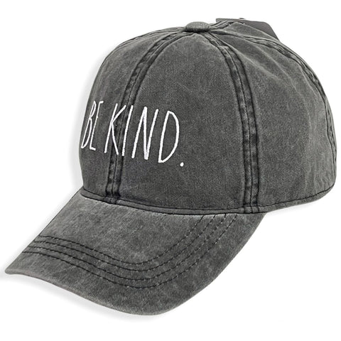 Rae Dunn Bee Kind Baseball Hat Black Washed Adjustable Size