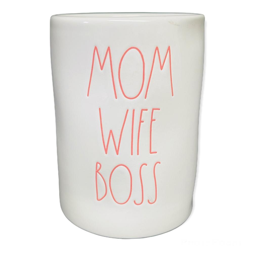 Rae Dunn Candle MOM WIFE BOSS Scented Warm Vanilla