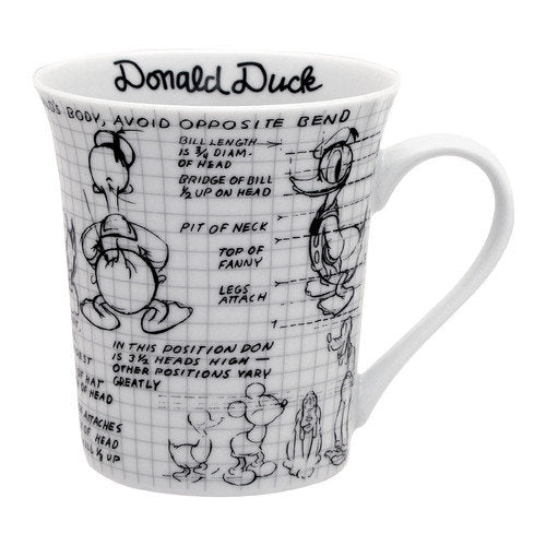 Disney Sketchbook Donald Mug, Pack of 4