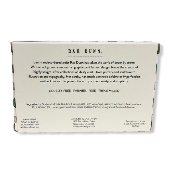 Rae Dunn SOAP Santa Frosted Pine Body Bar Soap With Shea Butter
